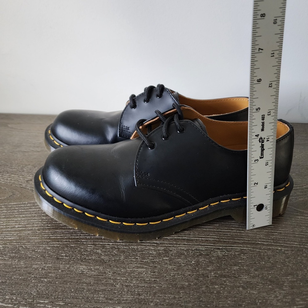Dr Martens 1461 Black Smooth Leather Oxford Shoes US 9 Goth Punk Minimalist - Picture 11 of 12